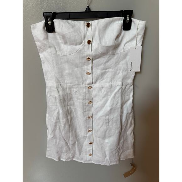 Reformation Shiela Linen Dress - White - Size 8 - NWT - Picture 4 of 8